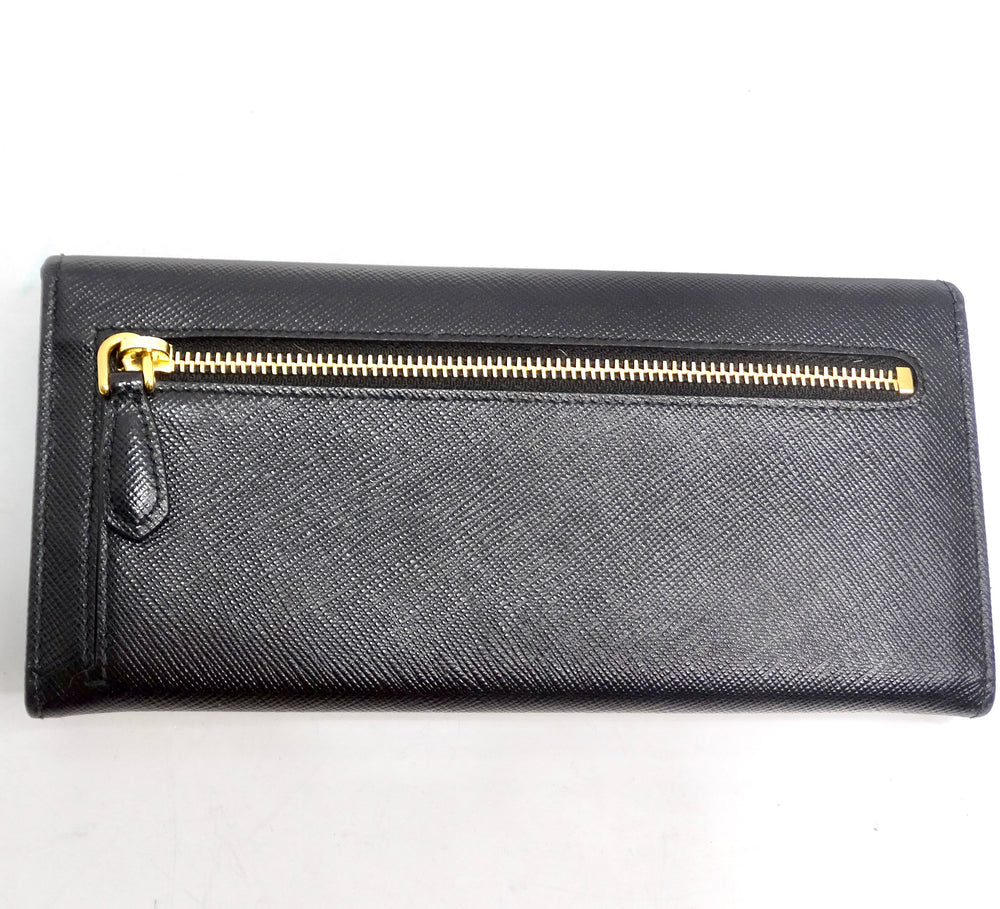 Prada Saffiano Leather Zip Around Wallet in Red | Lyst